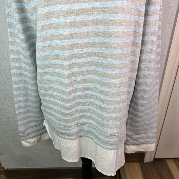 New! Tommy Hilfigure Knit Pullover Gray/Blue/White Women’s Sweater Sz XL - Picture 7 of 13